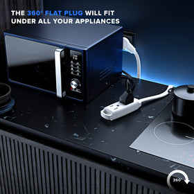 Maximm flat plug reaches under desks while outlets stay accessible