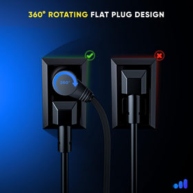Maximm flat-wire runs under rug for a neat, unobtrusive power path