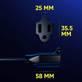 Maximm PVC jacket with SPT-2 insulation protects the cord indoors