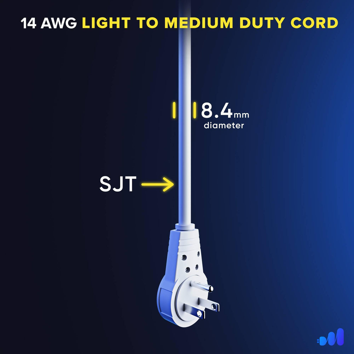 Maximm rotating plug illustrates angle access for desk outlets.