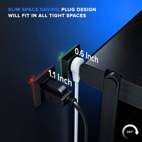 Maximm rotating plug in-use behind a desk demonstrates accessible reach.