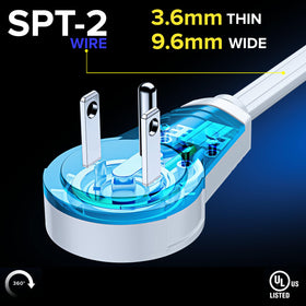 Space-saving flat plug design by Maximm allows tight-space use