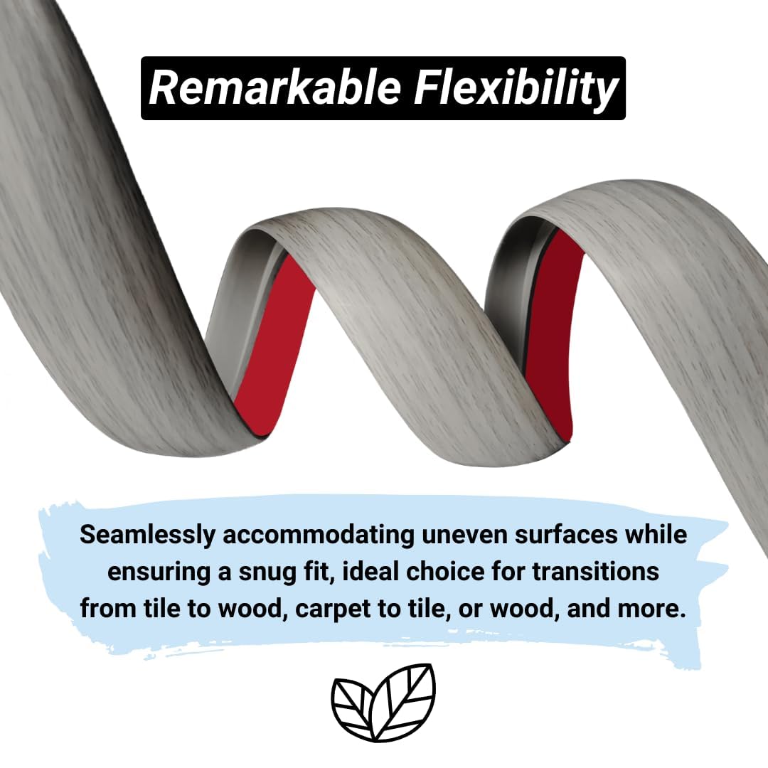 Maxiroc floor edge trim demonstrates vinyl to laminate transition with durable rubber.