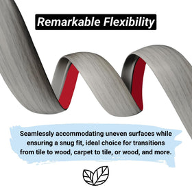 Maxiroc floor edge trim demonstrates vinyl to laminate transition with durable rubber.