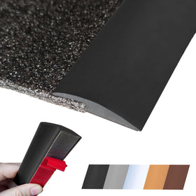 Maxiroc floor transition strip with adhesive back in black for easy installation.