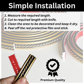 Maxiroc waterproof molding with strong backing sticks to tile or wood