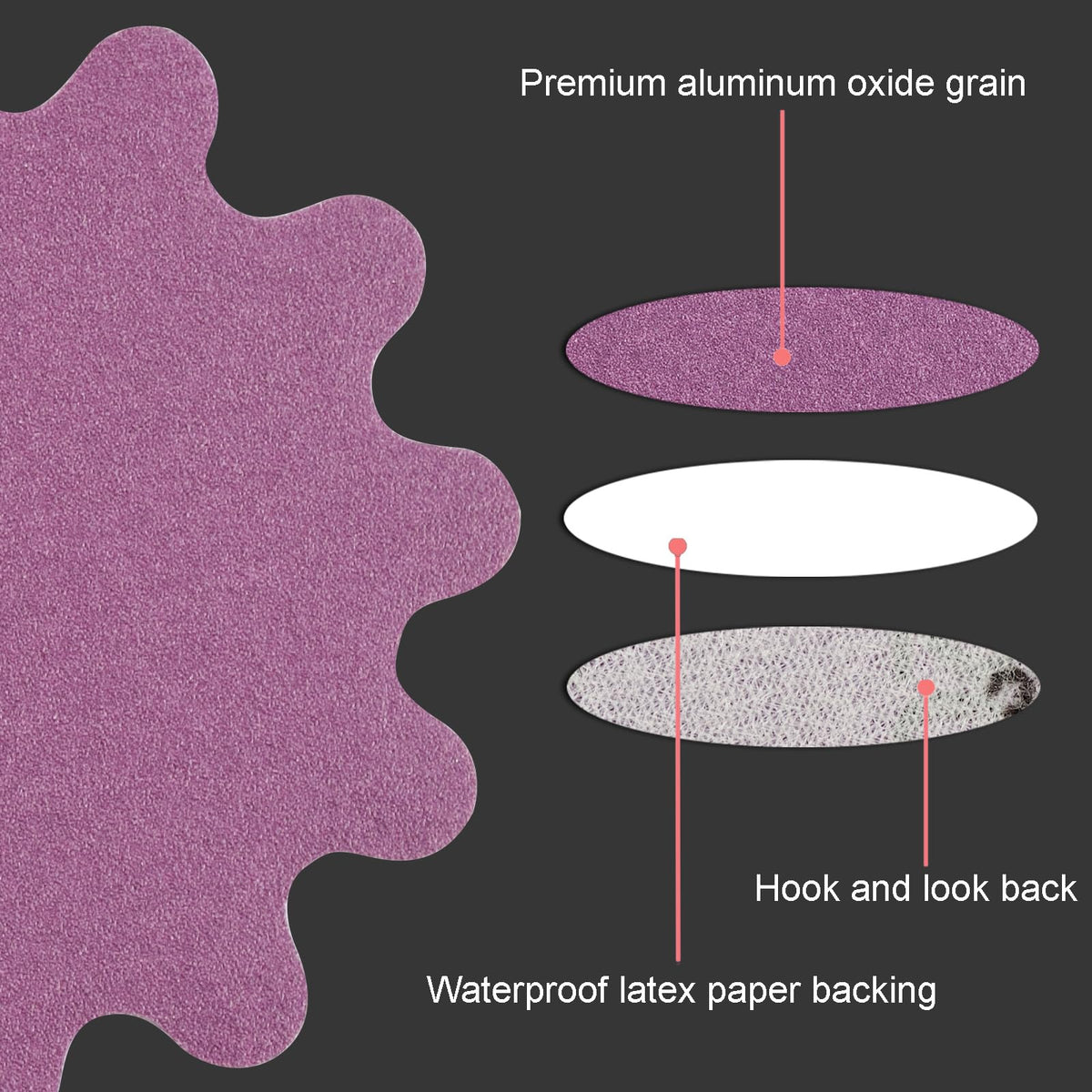 MAXMAN sanding discs 320 grit for fine finishing on hardwoods.