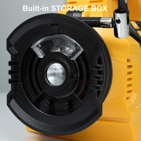 MaxMore air hose with large-volume nozzles for fast inflation.