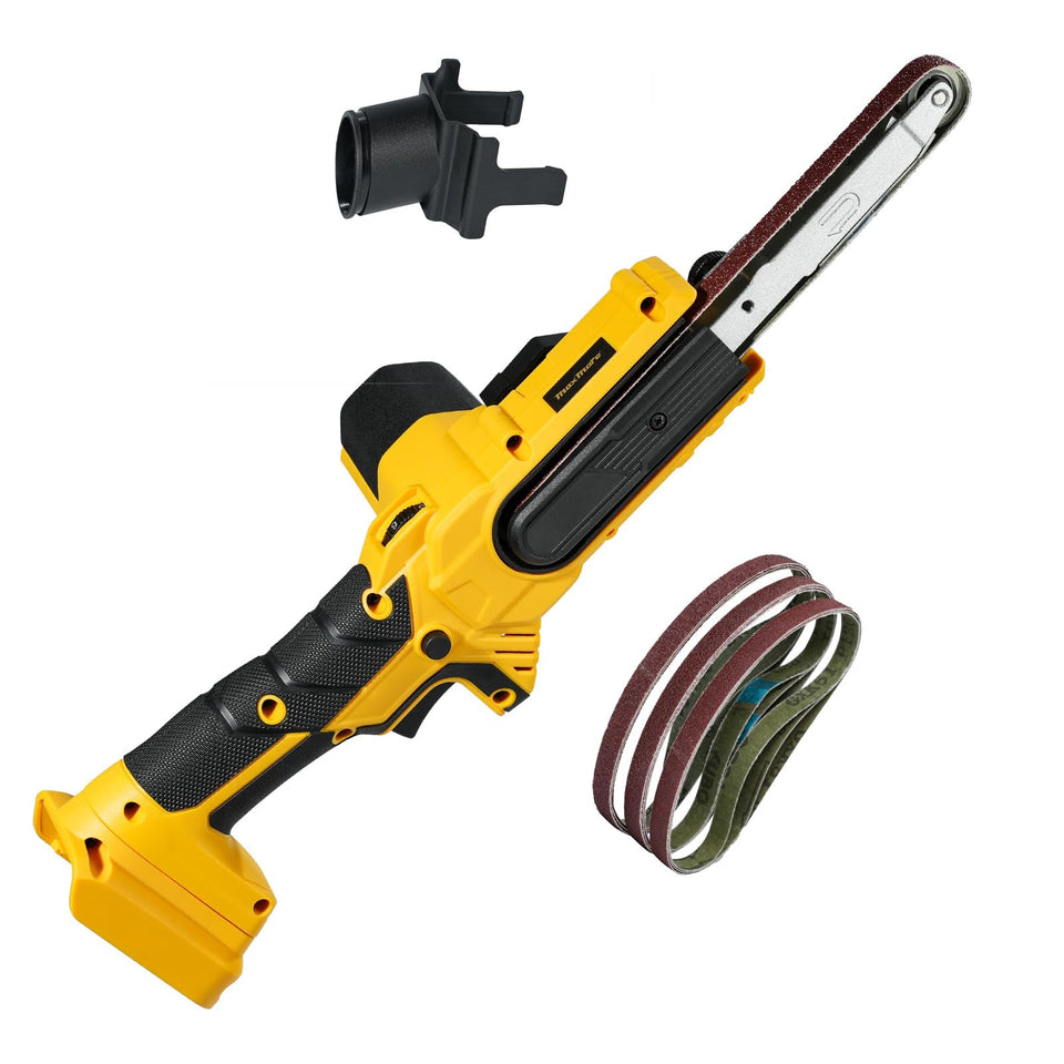 MaxMore cordless detail band sander front view for precise edge finishing.