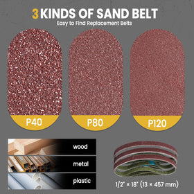 MaxMore cordless detail band sander effective for paint and rust removal.