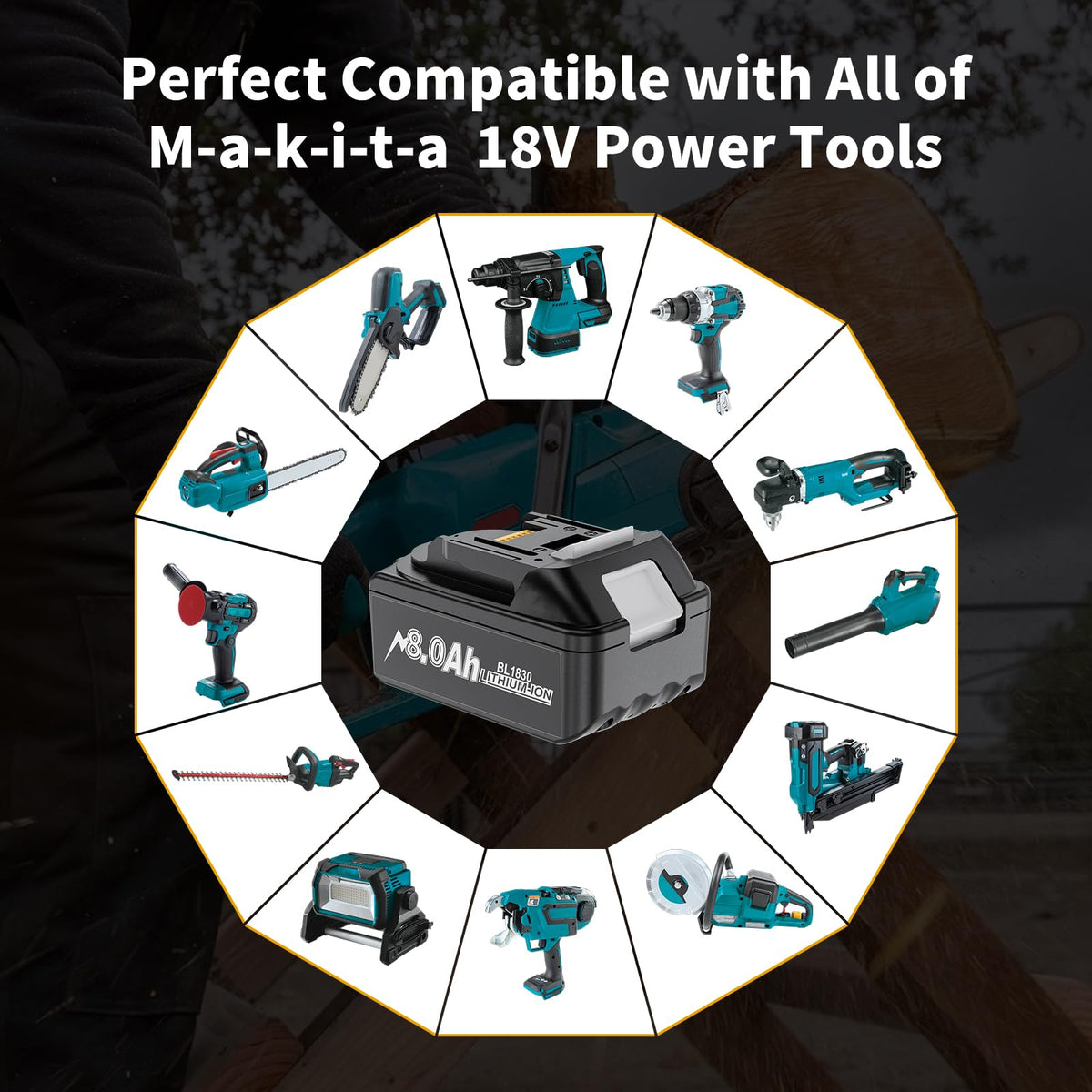Maxofpowr durable Li-ion 8.0Ah construction for long life
