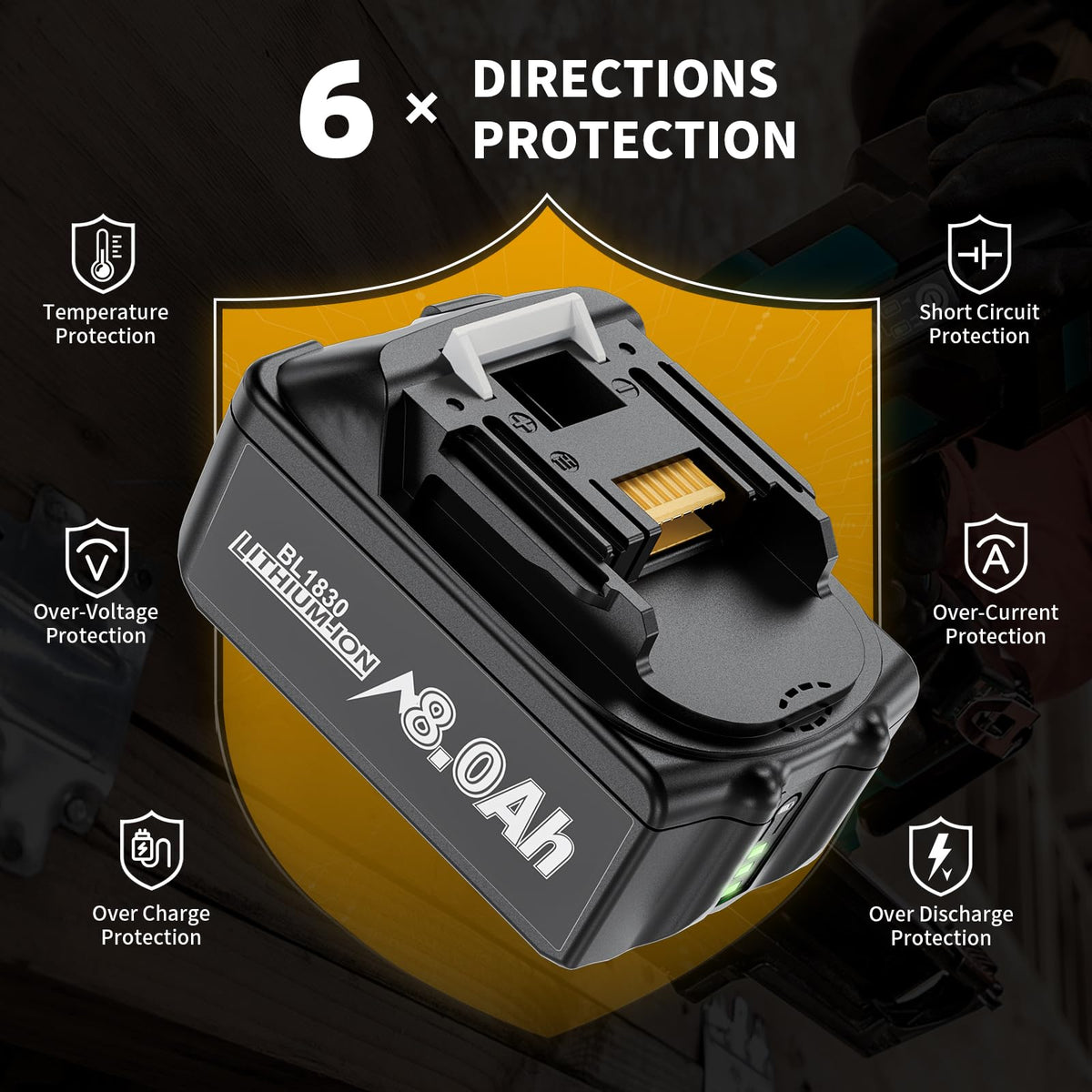 Maxofpowr battery protection against discharge and short circuit