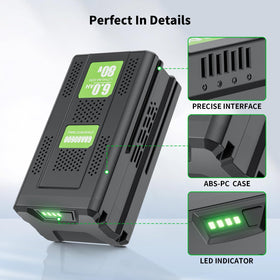 Maxofpowr 80V battery easy installation into compatible tools.