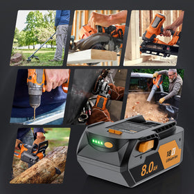 Maxofpowr extended-run performance for heavy-duty cordless tools.