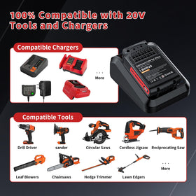 Maxofpowr LBXR20-compatible battery for seamless Black and Decker power.