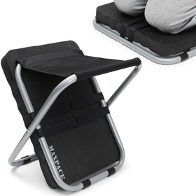 MAXPACE garden kneeler and foldable stool shown in compact folded form for easy transport.