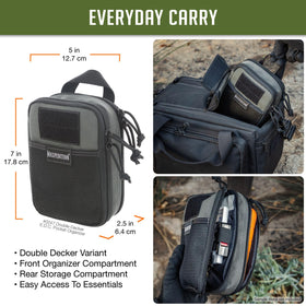 Maxpedition Double-Decker EDC left inner slip pocket and nine elastic divisions