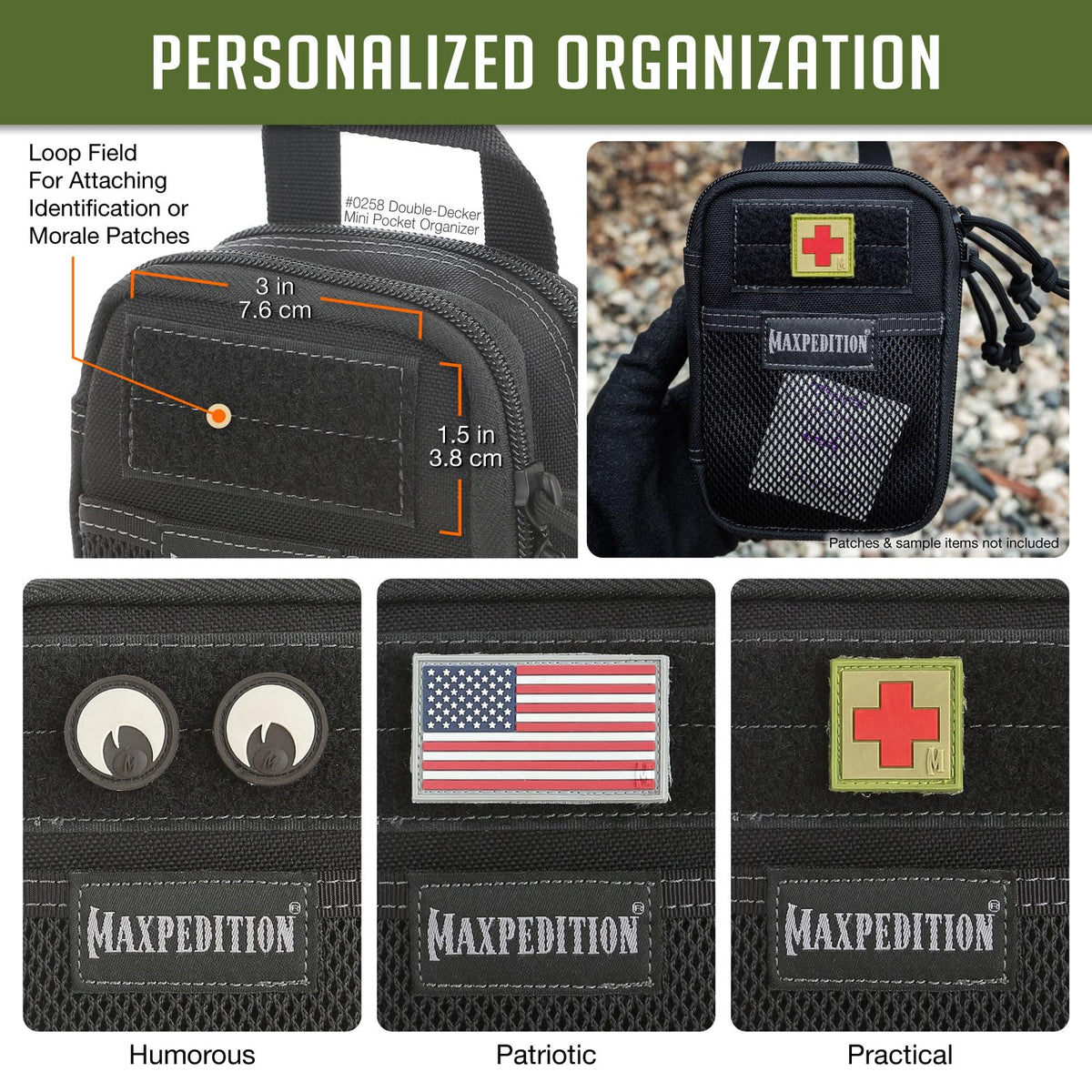 Maxpedition durable 1000-denier nylon withstands daily use and weather.