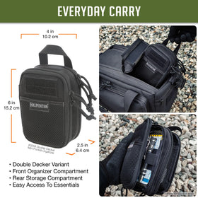 Maxpedition Double Decker Mini Pocket Organizer open clamshell for quick tool access.