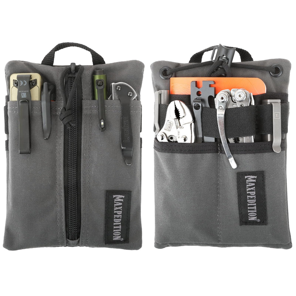 Maxpedition Platy Pocket Organizer in wolf gray, compact design ideal for pocket access.