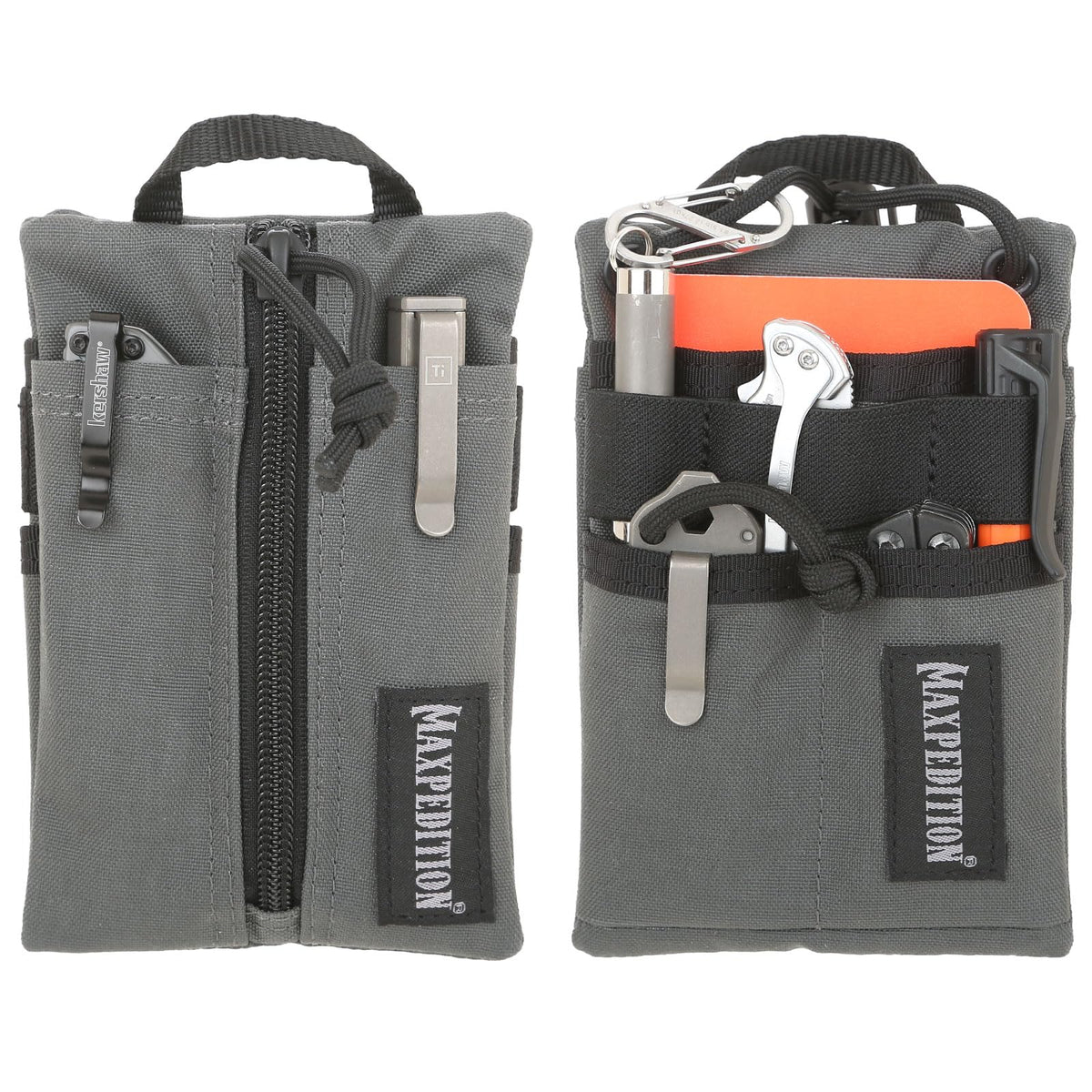 Maxpedition Platy Pocket Organizer front view highlights slim, pocket-ready carry.