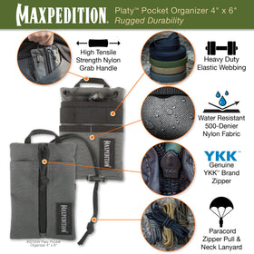 Maxpedition Platy Pocket Organizer paracord lanyard attached for versatile crossbody or neck carry.