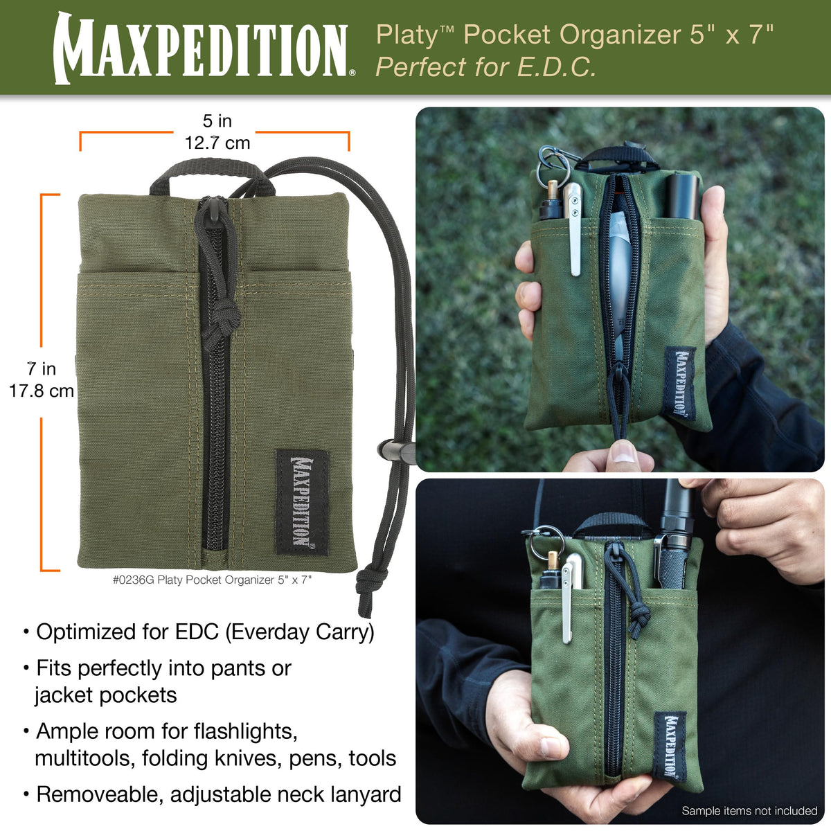 Maxpedition Platy Pocket Organizer paracord lanyard demonstrates versatile carry options for neck or crossbody use