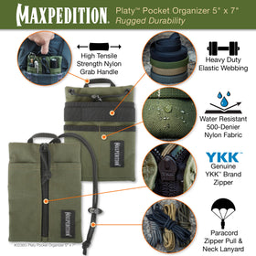 Maxpedition Platy Pocket Organizer YKK zippers provide smooth, reliable access to tools