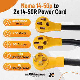 maXpeedingrods 14-50P male plug enabling safe, ready-to-use power connections