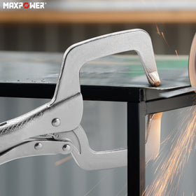 MAXPOWER 11-inch clamp ready for welding projects and home repairs.