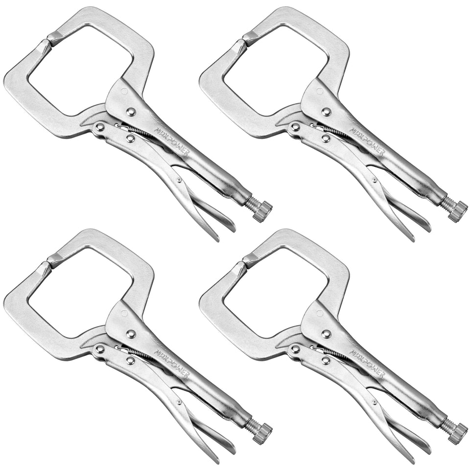 MAXPOWER 11-inch locking clamp body in Cr-V steel for durable, reliable welding setup.