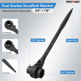MAXPOWER 12-inch spud wrench with adjustable head for small-nut tasks
