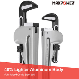 MAXPOWER 18-inch jaw opening at 2.5 inches for versatile pipe fit.