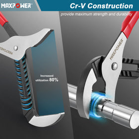 MAXPOWER pliers with serrated and straight jaws for secure grip
