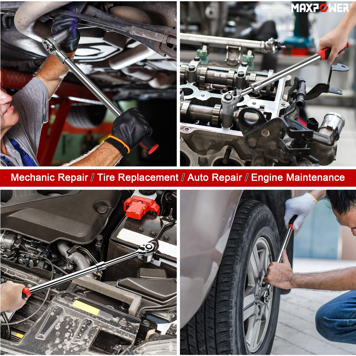 MAXPOWER 5-degree swing arc suits tight spaces efficiently.