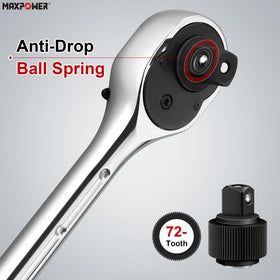 MAXPOWER 72-tooth mechanism provides smooth, precise turning.