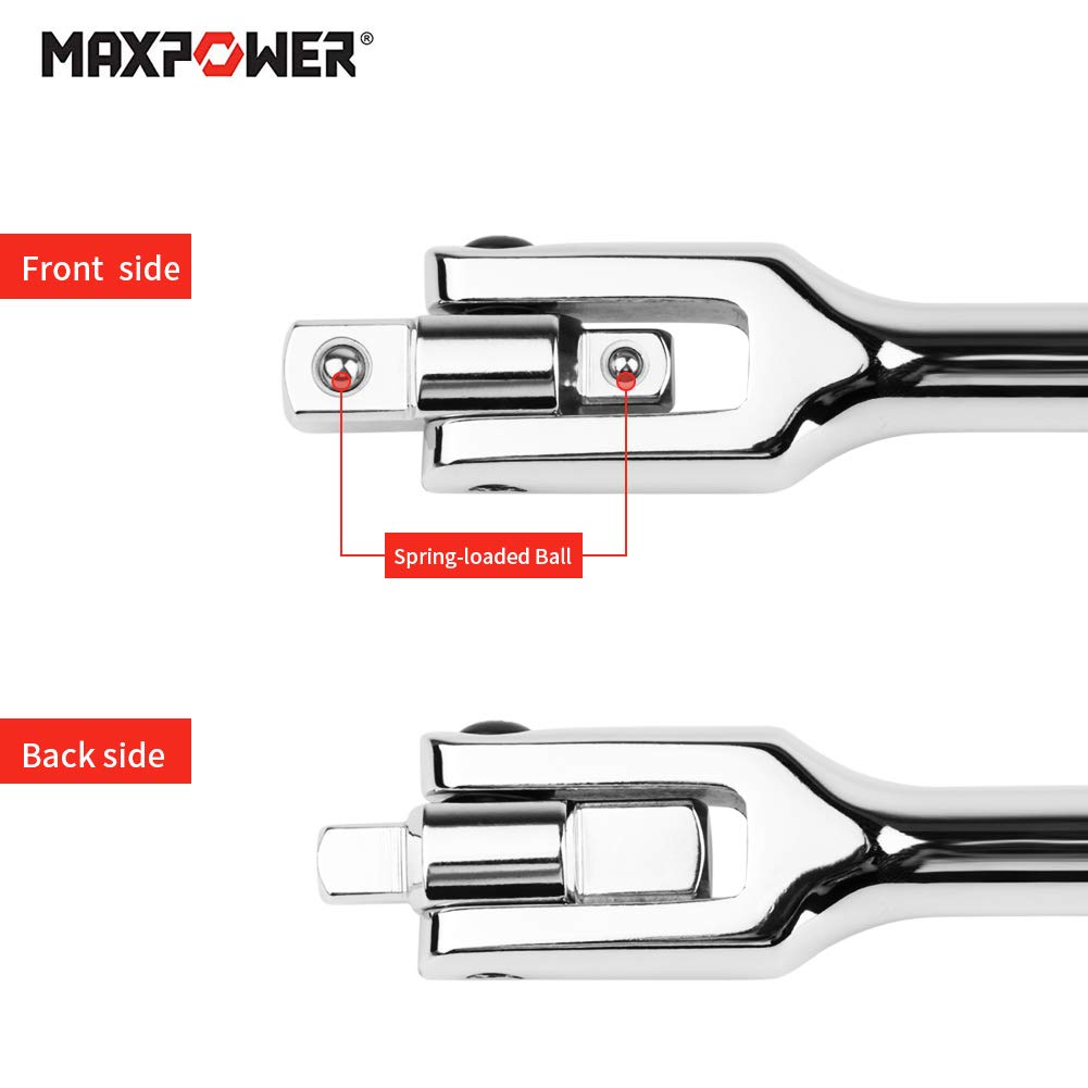 MAXPOWER Breaker Bar shows 3/8 inch drive head for medium-duty torque.