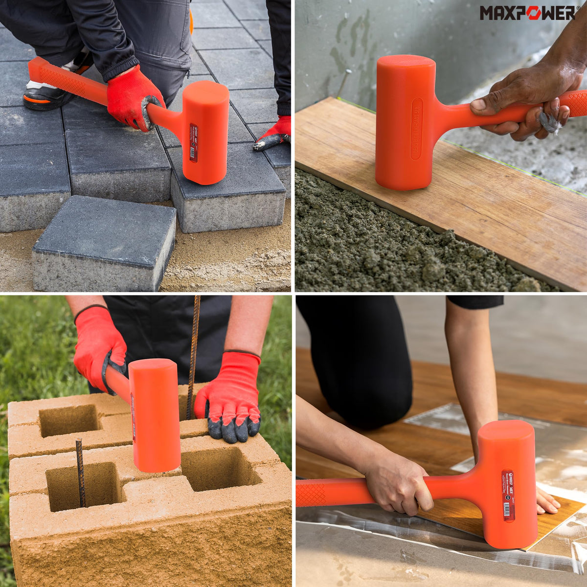 MAXPOWER dead blow is versatile for home décor, tile installation, woodworking, and automotive work.