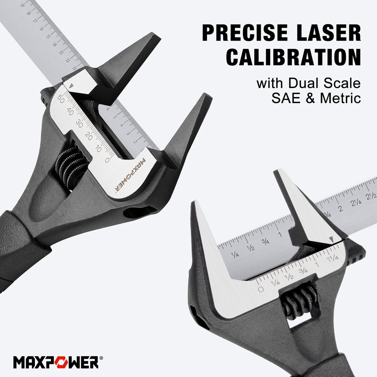 MAXPOWER deep jaw reach enabling access to recessed bolts.