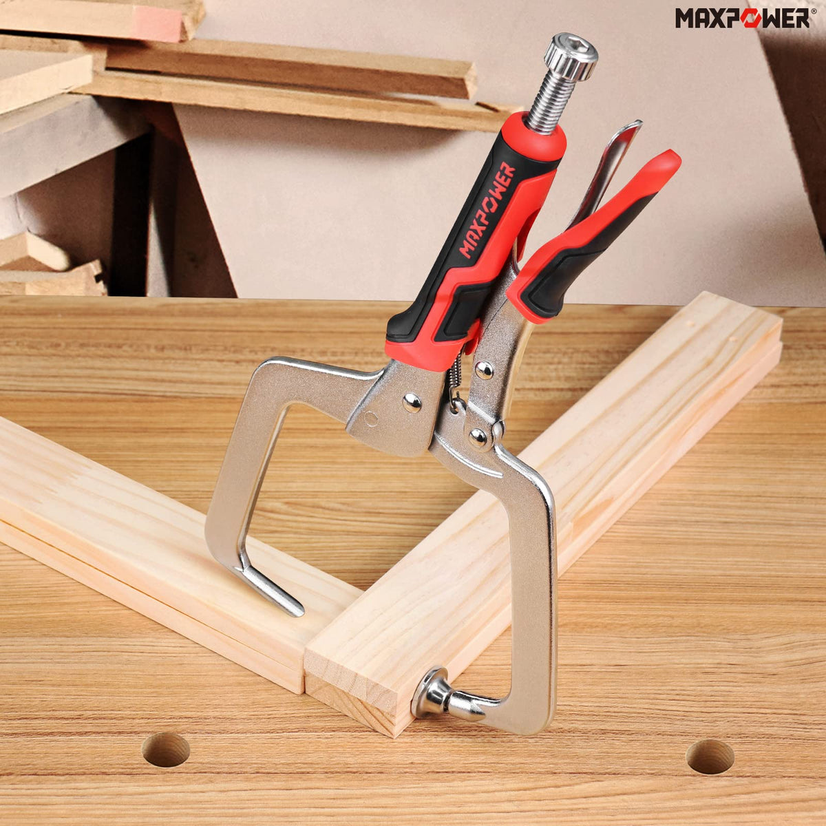 MAXPOWER ergonomic handles provide comfortable clamping and reduced hand fatigue.