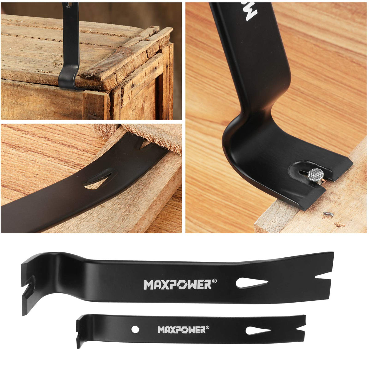 MAXPOWER 10-inch flat pry bar for larger prying tasks