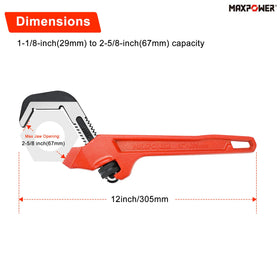 MAXPOWER hex wrench with secure grip on multi-face nuts