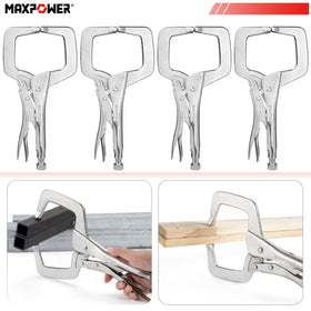 MAXPOWER wide-opening jaw demonstrates versatile hold on uneven parts.