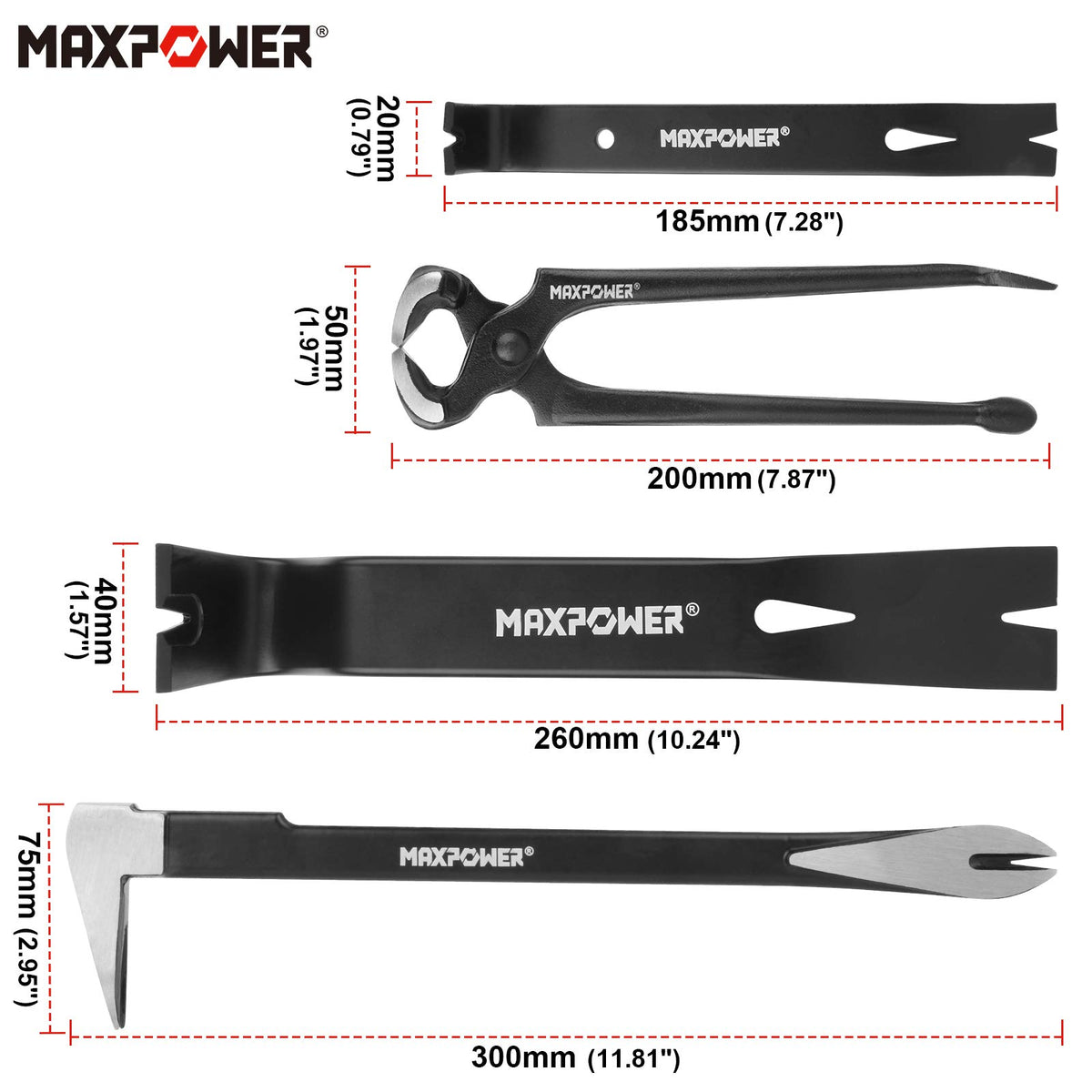 MAXPOWER 8-inch end-cutting nail puller in action