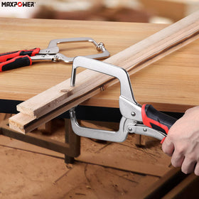 MAXPOWER no-mar swivel pads ensure even clamping on delicate workpieces.