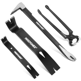 MAXPOWER 12-inch double-claw pry bar in use for nail pulling