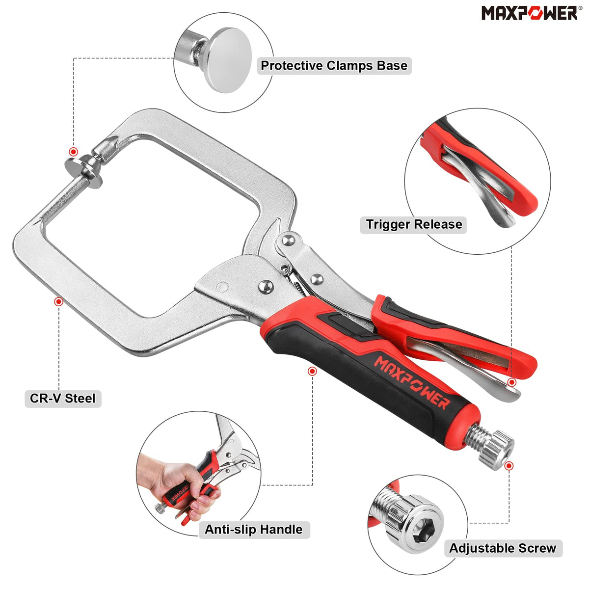 MAXPOWER 2-pack right-angle clamps deliver secure wood joinery with ease.