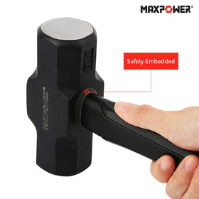 Solid anti-slip grip cover on MAXPOWER sledge hammer for comfort and control.