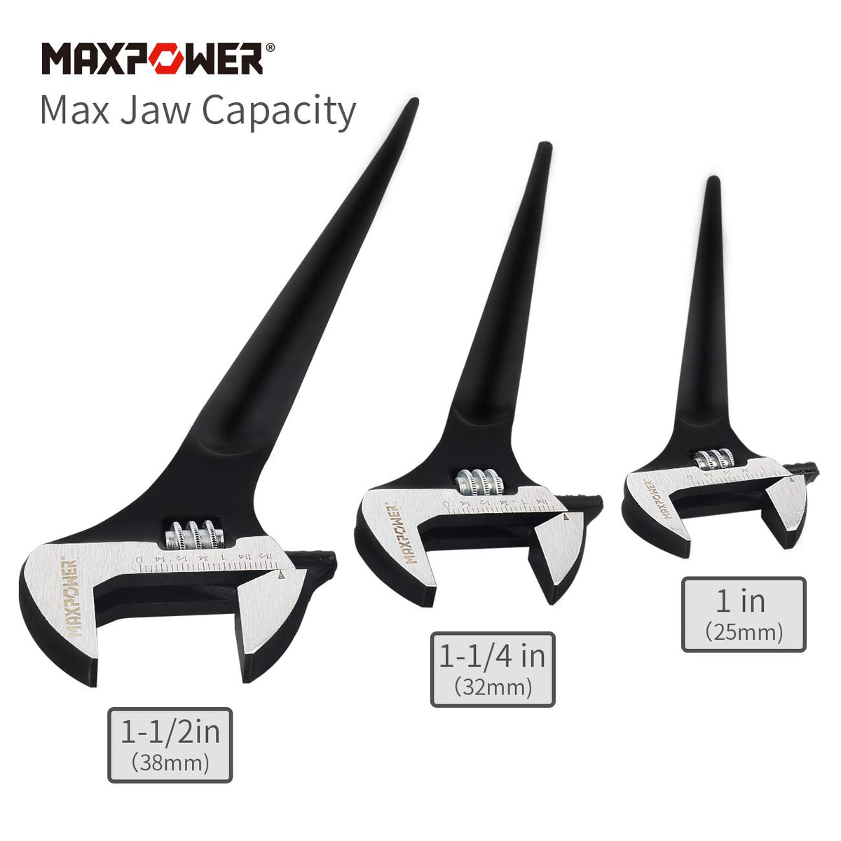MAXPOWER spud wrench 12in open jaw ideal for alignment during assembly.