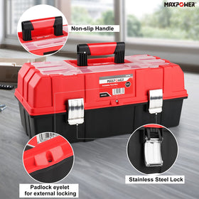 MAXPOWER stainless-steel-locks secure tools on job sites or transit